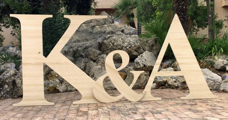 Lettres de mariage en BOIS