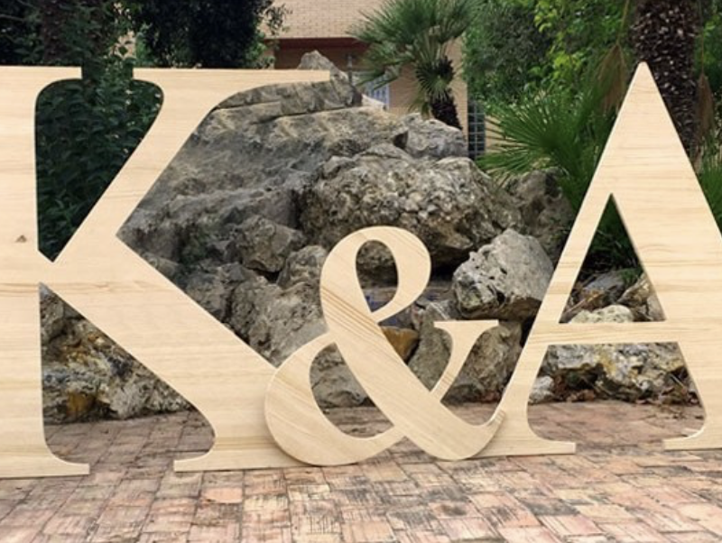 Lettres de mariage en BOIS