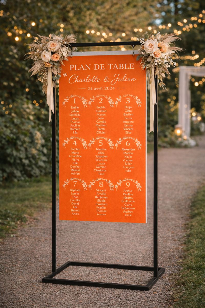 PRESENTOIR PLAN DE TABLE Sway RECTO VERSO